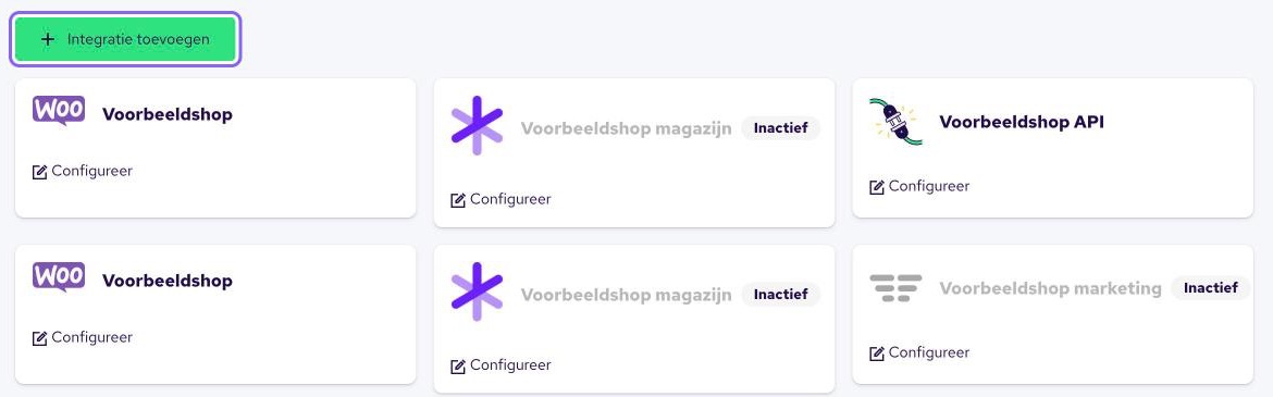 Integration Management with the Add integration button